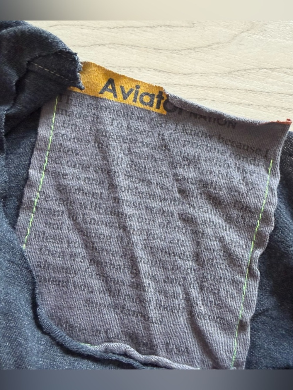 Aviator Nation Black Vintage-Style Cropped Tee with Rainbow Logo - Picture 2 of 3